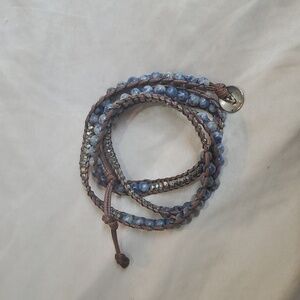 Leather beaded bracelet